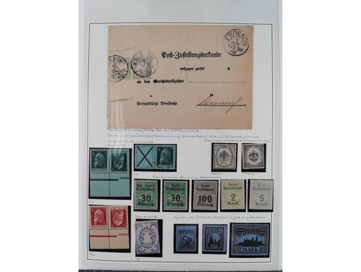 Baden bis Württemberg, reichhaltige 3-bändige Sammlung, ungebraucht und gestempelt sowie mit zahlreichen Briefen. Dabei u.a. 