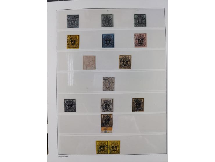 Baden bis Württemberg, reichhaltige 3-bändige Sammlung, ungebraucht und gestempelt sowie mit zahlreichen Briefen. Dabei u.a. 