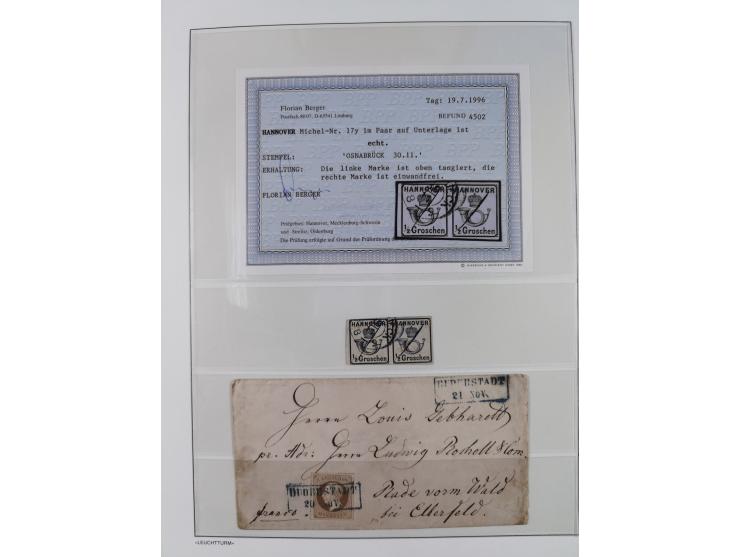 Baden bis Württemberg, reichhaltige 3-bändige Sammlung, ungebraucht und gestempelt sowie mit zahlreichen Briefen. Dabei u.a. 