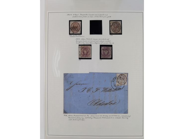 Baden bis Württemberg, reichhaltige 3-bändige Sammlung, ungebraucht und gestempelt sowie mit zahlreichen Briefen. Dabei u.a. 