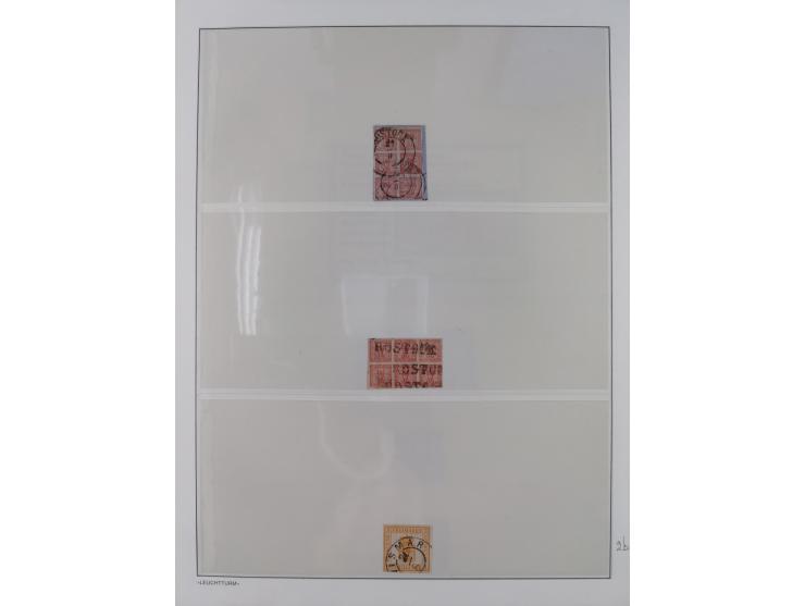 Baden bis Württemberg, reichhaltige 3-bändige Sammlung, ungebraucht und gestempelt sowie mit zahlreichen Briefen. Dabei u.a. 