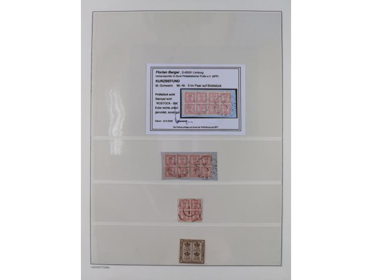 Baden bis Württemberg, reichhaltige 3-bändige Sammlung, ungebraucht und gestempelt sowie mit zahlreichen Briefen. Dabei u.a. 