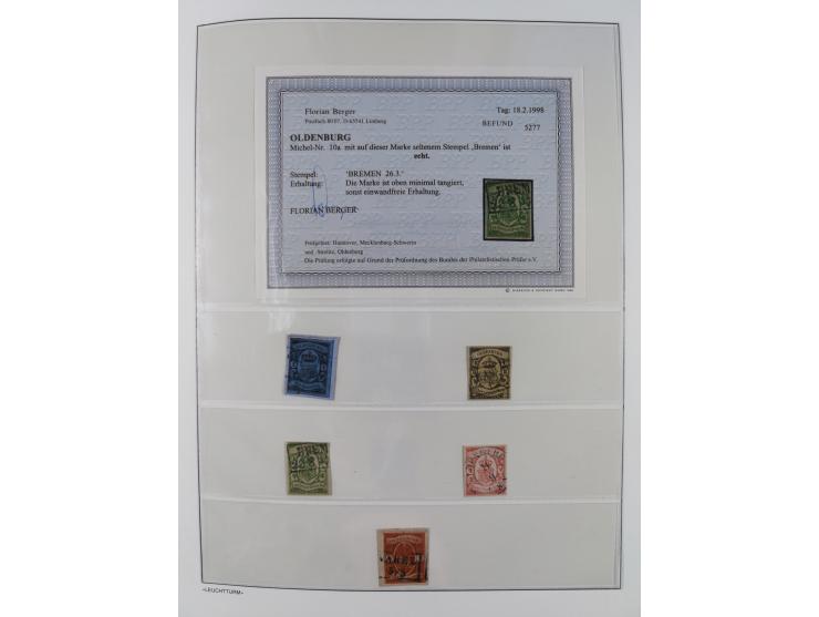 Baden bis Württemberg, reichhaltige 3-bändige Sammlung, ungebraucht und gestempelt sowie mit zahlreichen Briefen. Dabei u.a. 