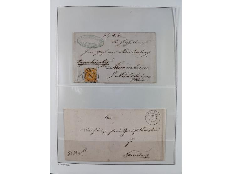 Baden bis Württemberg, reichhaltige 3-bändige Sammlung, ungebraucht und gestempelt sowie mit zahlreichen Briefen. Dabei u.a. 