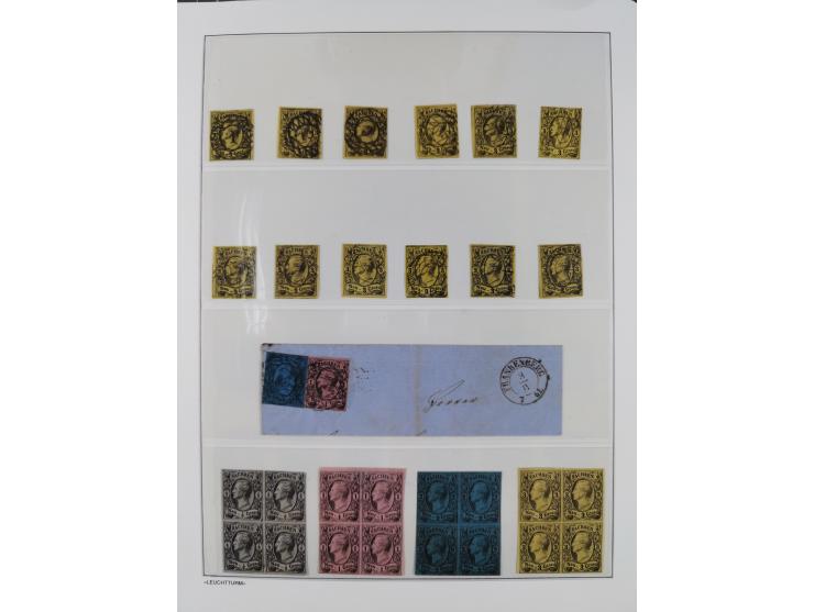 Baden bis Württemberg, reichhaltige 3-bändige Sammlung, ungebraucht und gestempelt sowie mit zahlreichen Briefen. Dabei u.a. 