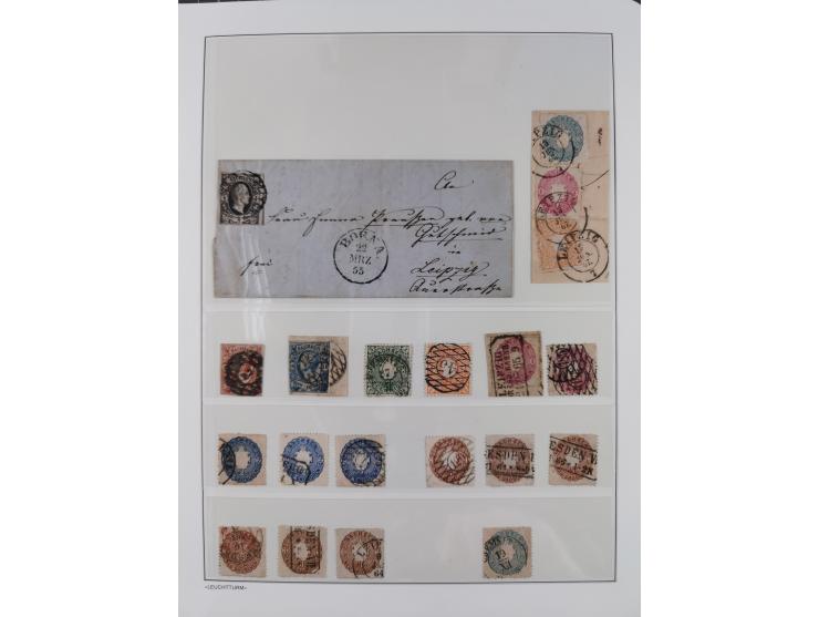 Baden bis Württemberg, reichhaltige 3-bändige Sammlung, ungebraucht und gestempelt sowie mit zahlreichen Briefen. Dabei u.a. 