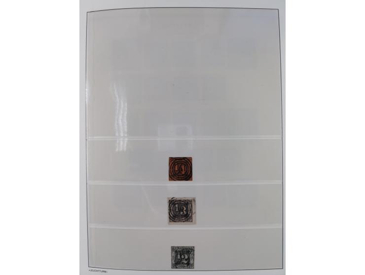 Baden bis Württemberg, reichhaltige 3-bändige Sammlung, ungebraucht und gestempelt sowie mit zahlreichen Briefen. Dabei u.a. 