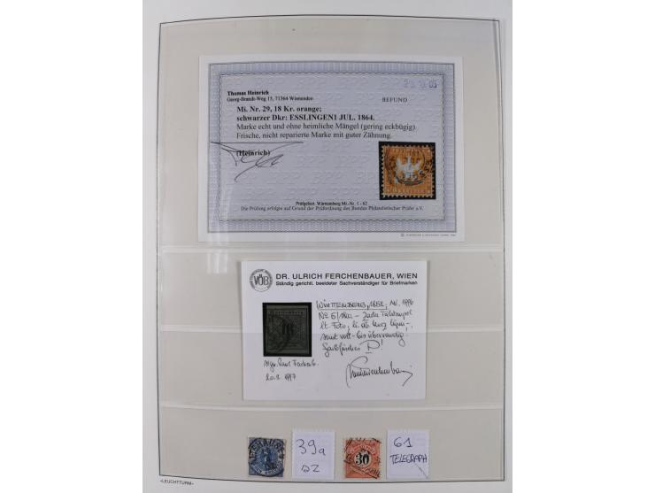 Baden bis Württemberg, reichhaltige 3-bändige Sammlung, ungebraucht und gestempelt sowie mit zahlreichen Briefen. Dabei u.a. 