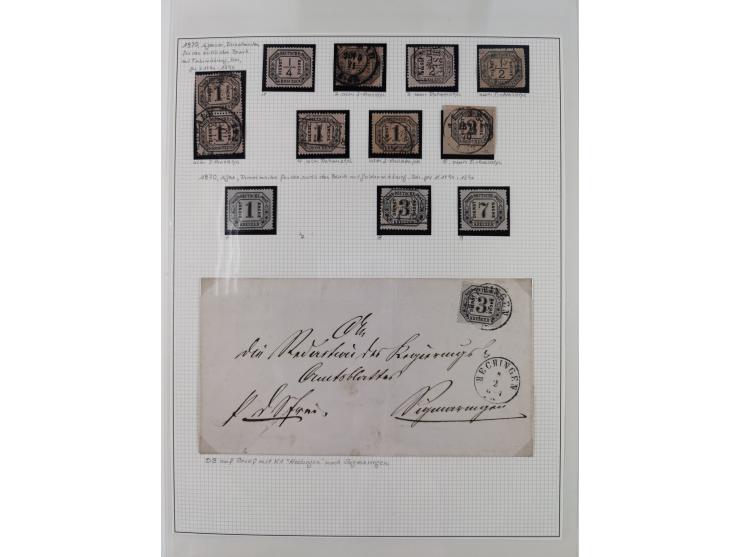 Baden bis Württemberg, reichhaltige 3-bändige Sammlung, ungebraucht und gestempelt sowie mit zahlreichen Briefen. Dabei u.a. 