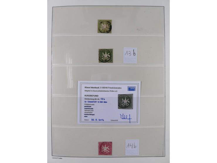 Baden bis Württemberg, reichhaltige 3-bändige Sammlung, ungebraucht und gestempelt sowie mit zahlreichen Briefen. Dabei u.a. 