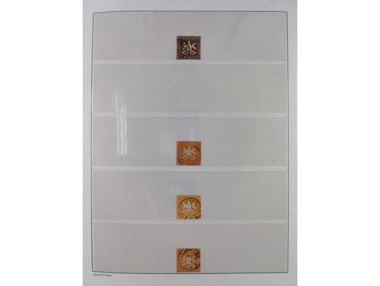 Baden bis Württemberg, reichhaltige 3-bändige Sammlung, ungebraucht und gestempelt sowie mit zahlreichen Briefen. Dabei u.a. 