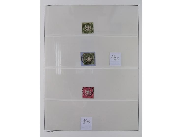 Baden bis Württemberg, reichhaltige 3-bändige Sammlung, ungebraucht und gestempelt sowie mit zahlreichen Briefen. Dabei u.a. 