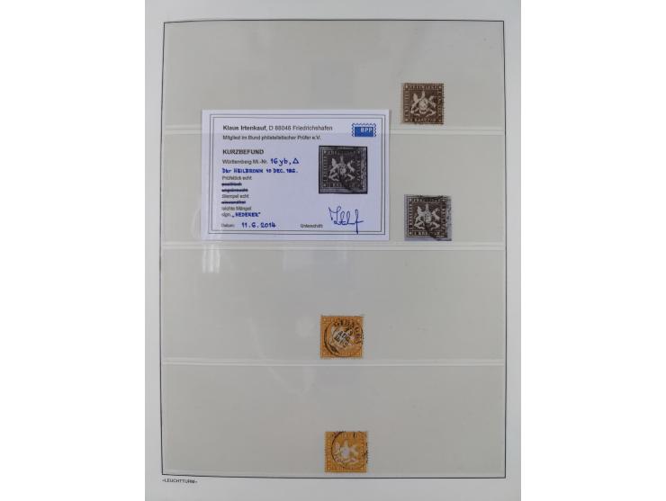 Baden bis Württemberg, reichhaltige 3-bändige Sammlung, ungebraucht und gestempelt sowie mit zahlreichen Briefen. Dabei u.a. 