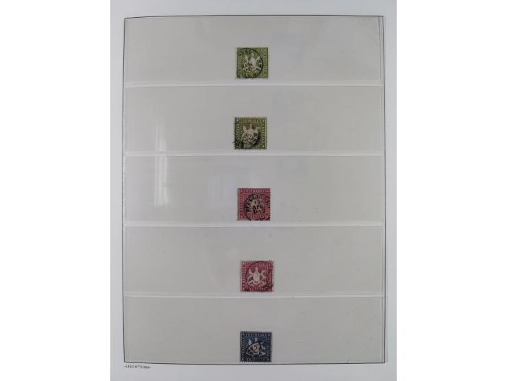 Baden bis Württemberg, reichhaltige 3-bändige Sammlung, ungebraucht und gestempelt sowie mit zahlreichen Briefen. Dabei u.a. 