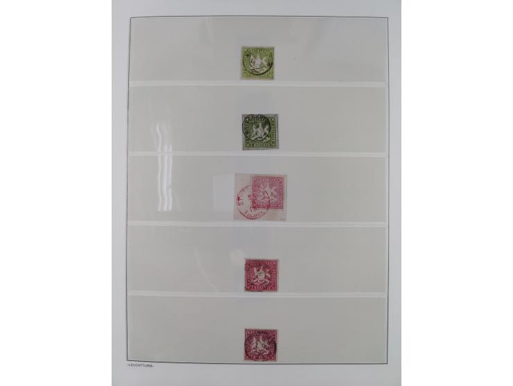 Baden bis Württemberg, reichhaltige 3-bändige Sammlung, ungebraucht und gestempelt sowie mit zahlreichen Briefen. Dabei u.a. 