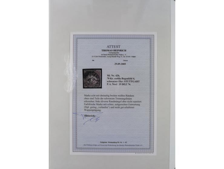 Baden bis Württemberg, reichhaltige 3-bändige Sammlung, ungebraucht und gestempelt sowie mit zahlreichen Briefen. Dabei u.a. 