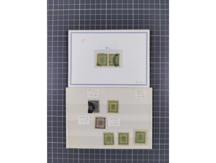 1890/1907 (ca.), unused and used small lot with a tete beche, 3 proof blocks, used postal stationery card, etc.