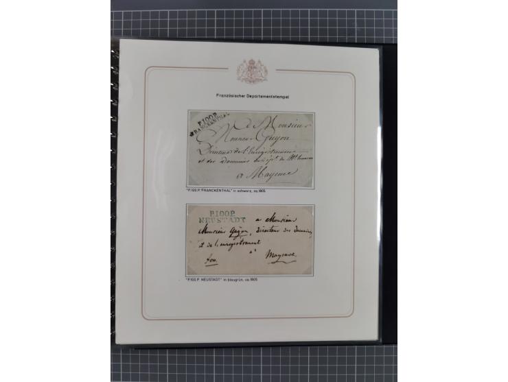 1569/1843 (ca.), aufgezogene Sammlung mit rund 150 Vorphila Briefen sowie einigen Dokumenten, Reisescheinen, etc., dabei blau