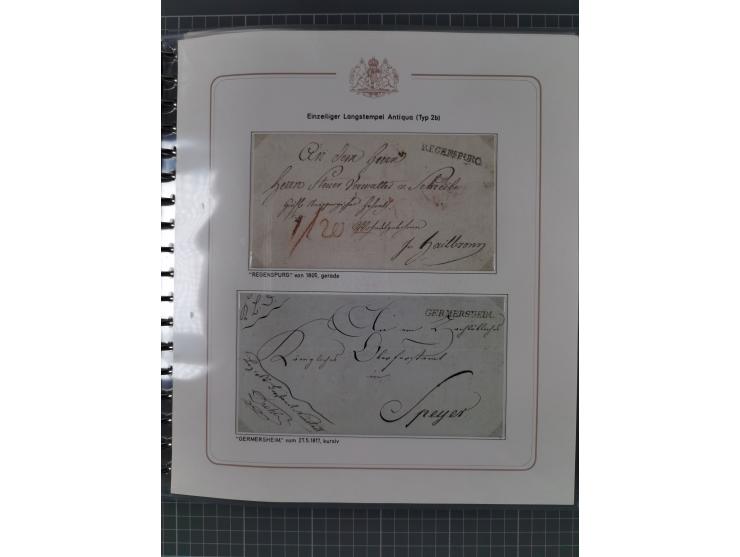 1569/1843 (ca.), aufgezogene Sammlung mit rund 150 Vorphila Briefen sowie einigen Dokumenten, Reisescheinen, etc., dabei blau