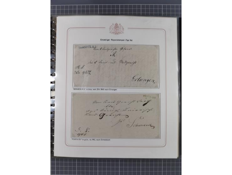 1569/1843 (ca.), aufgezogene Sammlung mit rund 150 Vorphila Briefen sowie einigen Dokumenten, Reisescheinen, etc., dabei blau