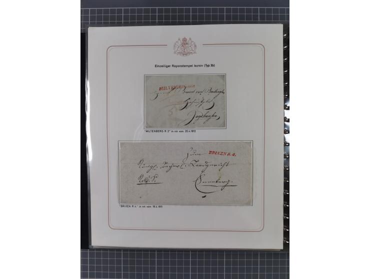 1569/1843 (ca.), aufgezogene Sammlung mit rund 150 Vorphila Briefen sowie einigen Dokumenten, Reisescheinen, etc., dabei blau