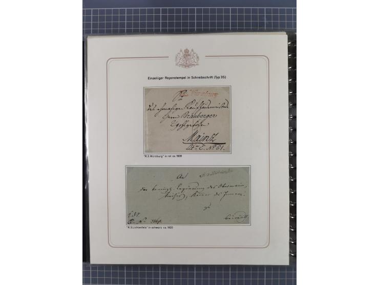 1569/1843 (ca.), aufgezogene Sammlung mit rund 150 Vorphila Briefen sowie einigen Dokumenten, Reisescheinen, etc., dabei blau