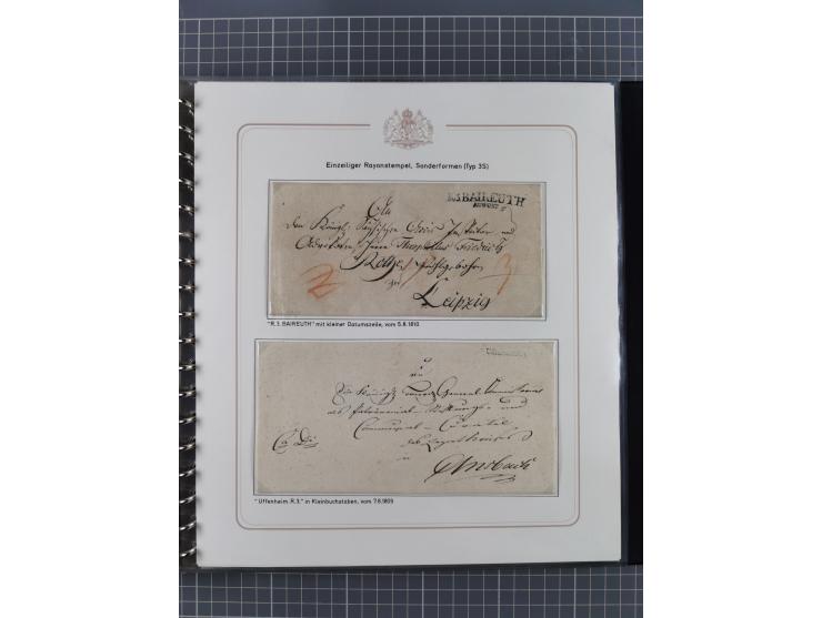 1569/1843 (ca.), aufgezogene Sammlung mit rund 150 Vorphila Briefen sowie einigen Dokumenten, Reisescheinen, etc., dabei blau