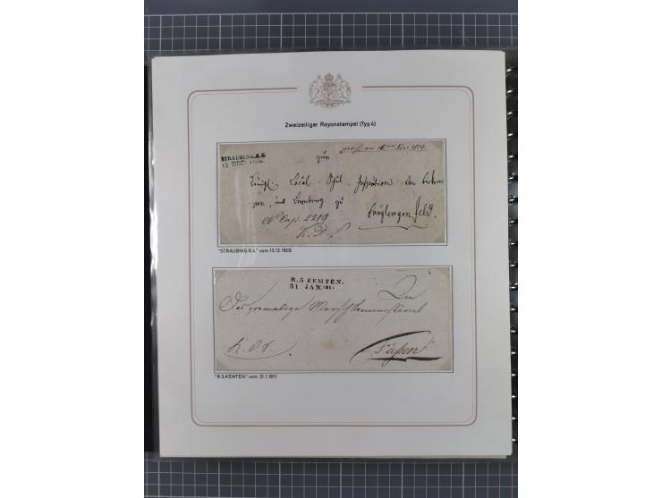 1569/1843 (ca.), aufgezogene Sammlung mit rund 150 Vorphila Briefen sowie einigen Dokumenten, Reisescheinen, etc., dabei blau