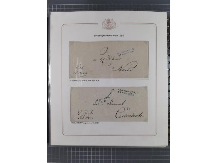 1569/1843 (ca.), aufgezogene Sammlung mit rund 150 Vorphila Briefen sowie einigen Dokumenten, Reisescheinen, etc., dabei blau