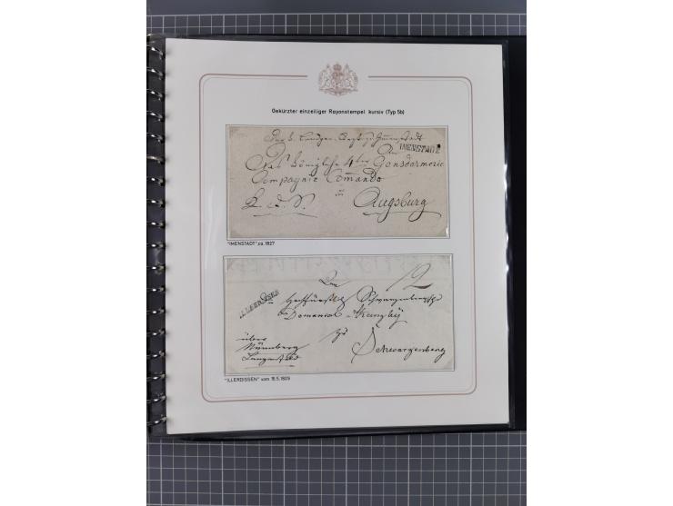 1569/1843 (ca.), aufgezogene Sammlung mit rund 150 Vorphila Briefen sowie einigen Dokumenten, Reisescheinen, etc., dabei blau