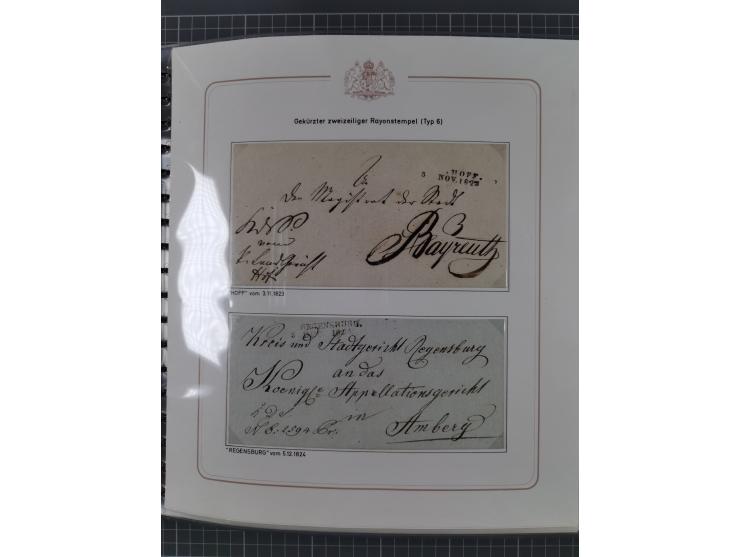 1569/1843 (ca.), aufgezogene Sammlung mit rund 150 Vorphila Briefen sowie einigen Dokumenten, Reisescheinen, etc., dabei blau