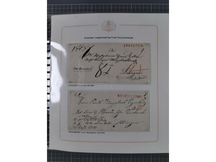 1569/1843 (ca.), aufgezogene Sammlung mit rund 150 Vorphila Briefen sowie einigen Dokumenten, Reisescheinen, etc., dabei blau