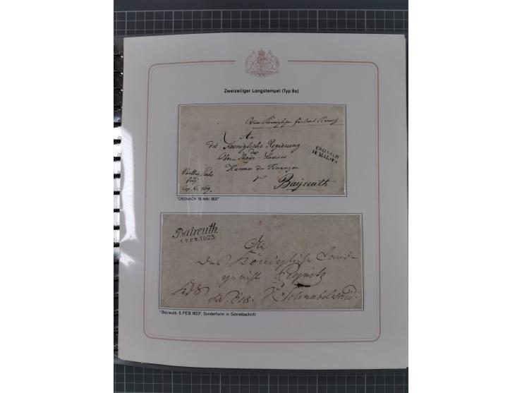 1569/1843 (ca.), aufgezogene Sammlung mit rund 150 Vorphila Briefen sowie einigen Dokumenten, Reisescheinen, etc., dabei blau