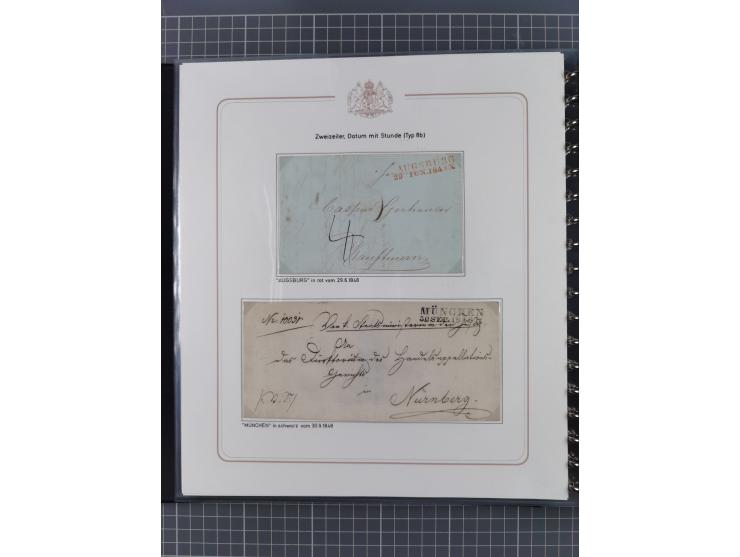 1569/1843 (ca.), aufgezogene Sammlung mit rund 150 Vorphila Briefen sowie einigen Dokumenten, Reisescheinen, etc., dabei blau