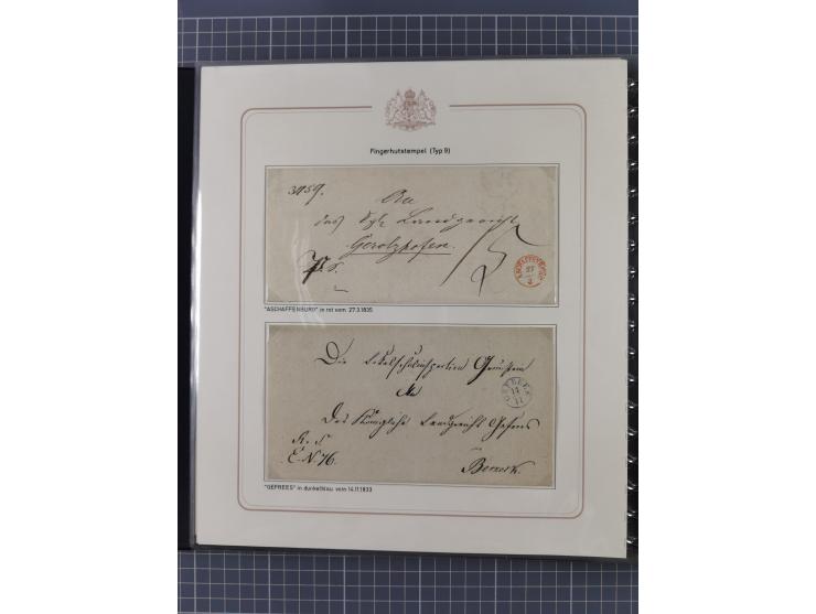 1569/1843 (ca.), aufgezogene Sammlung mit rund 150 Vorphila Briefen sowie einigen Dokumenten, Reisescheinen, etc., dabei blau