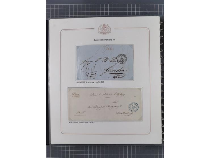 1569/1843 (ca.), aufgezogene Sammlung mit rund 150 Vorphila Briefen sowie einigen Dokumenten, Reisescheinen, etc., dabei blau