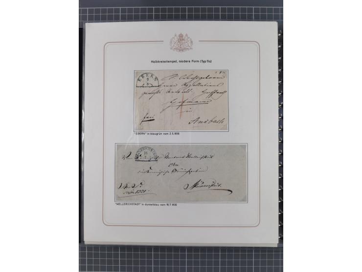 1569/1843 (ca.), aufgezogene Sammlung mit rund 150 Vorphila Briefen sowie einigen Dokumenten, Reisescheinen, etc., dabei blau