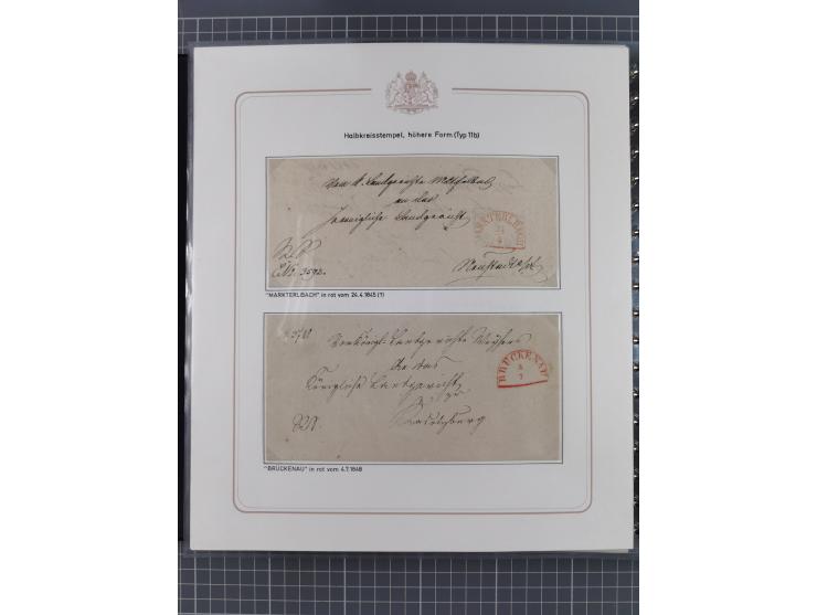 1569/1843 (ca.), aufgezogene Sammlung mit rund 150 Vorphila Briefen sowie einigen Dokumenten, Reisescheinen, etc., dabei blau