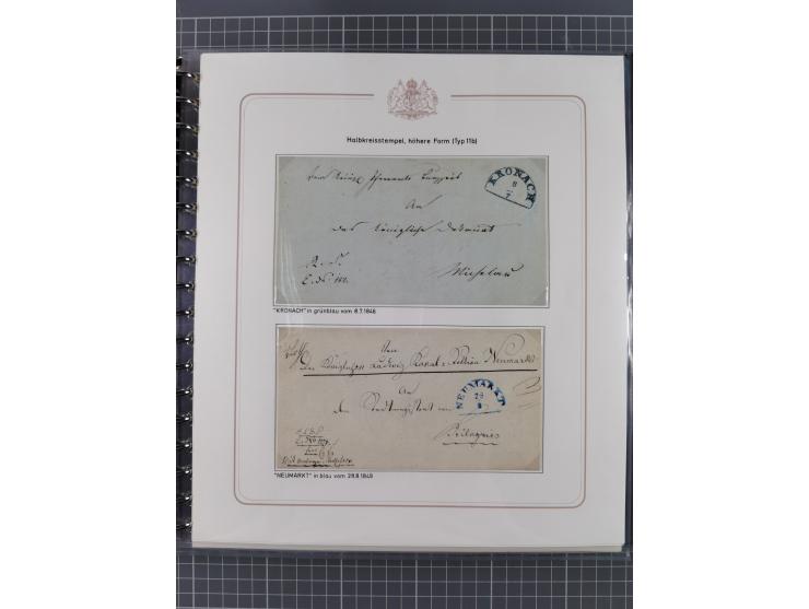 1569/1843 (ca.), aufgezogene Sammlung mit rund 150 Vorphila Briefen sowie einigen Dokumenten, Reisescheinen, etc., dabei blau