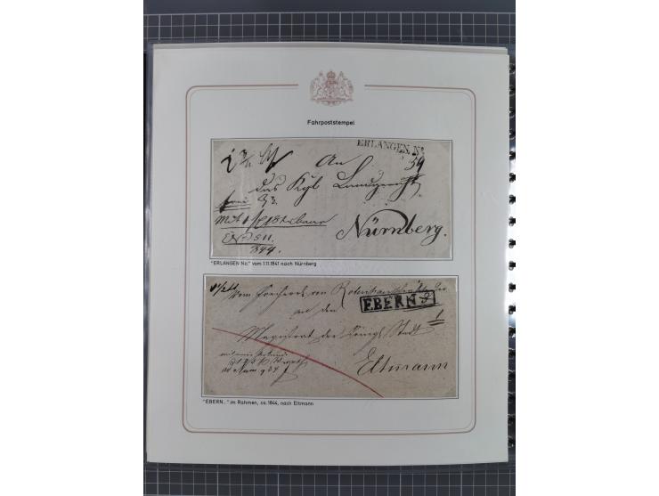 1569/1843 (ca.), aufgezogene Sammlung mit rund 150 Vorphila Briefen sowie einigen Dokumenten, Reisescheinen, etc., dabei blau