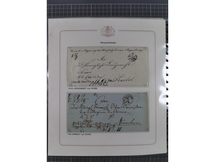 1569/1843 (ca.), aufgezogene Sammlung mit rund 150 Vorphila Briefen sowie einigen Dokumenten, Reisescheinen, etc., dabei blau