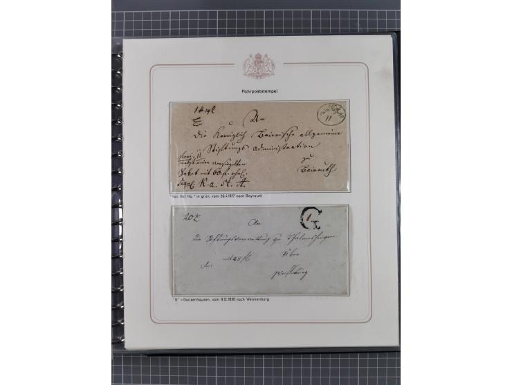 1569/1843 (ca.), aufgezogene Sammlung mit rund 150 Vorphila Briefen sowie einigen Dokumenten, Reisescheinen, etc., dabei blau