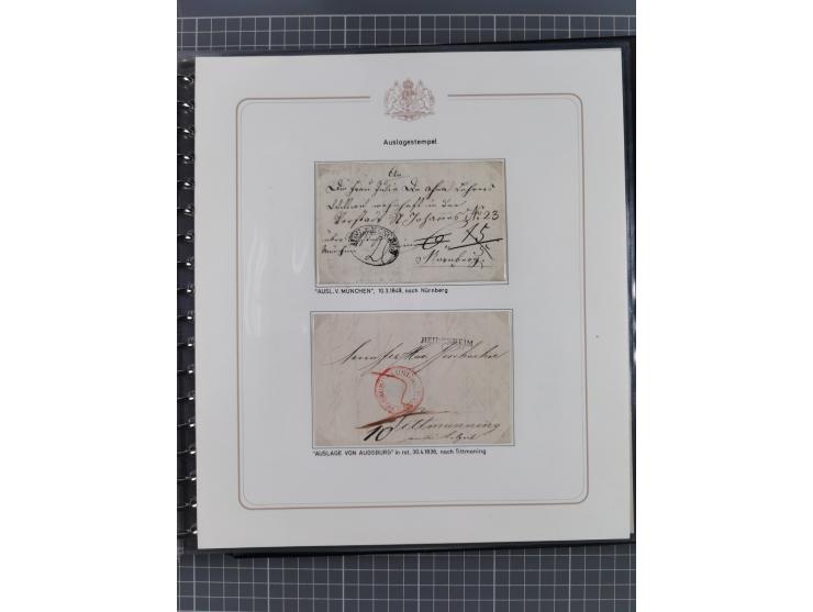 1569/1843 (ca.), aufgezogene Sammlung mit rund 150 Vorphila Briefen sowie einigen Dokumenten, Reisescheinen, etc., dabei blau