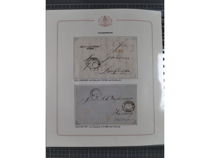 1569/1843 (ca.), aufgezogene Sammlung mit rund 150 Vorphila Briefen sowie einigen Dokumenten, Reisescheinen, etc., dabei blau