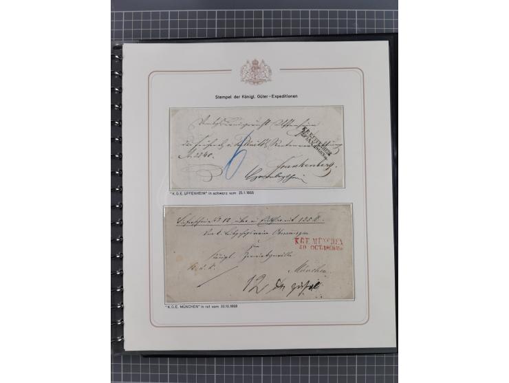 1569/1843 (ca.), aufgezogene Sammlung mit rund 150 Vorphila Briefen sowie einigen Dokumenten, Reisescheinen, etc., dabei blau