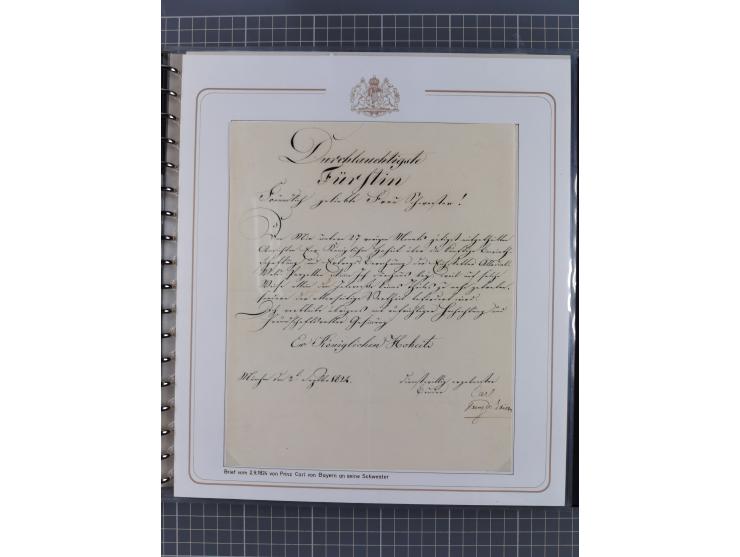 1569/1843 (ca.), aufgezogene Sammlung mit rund 150 Vorphila Briefen sowie einigen Dokumenten, Reisescheinen, etc., dabei blau