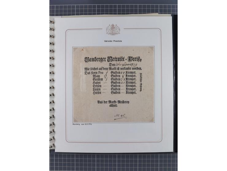 1569/1843 (ca.), aufgezogene Sammlung mit rund 150 Vorphila Briefen sowie einigen Dokumenten, Reisescheinen, etc., dabei blau