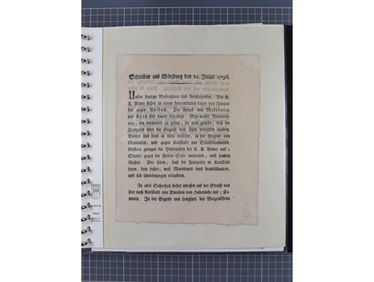 1569/1843 (ca.), aufgezogene Sammlung mit rund 150 Vorphila Briefen sowie einigen Dokumenten, Reisescheinen, etc., dabei blau