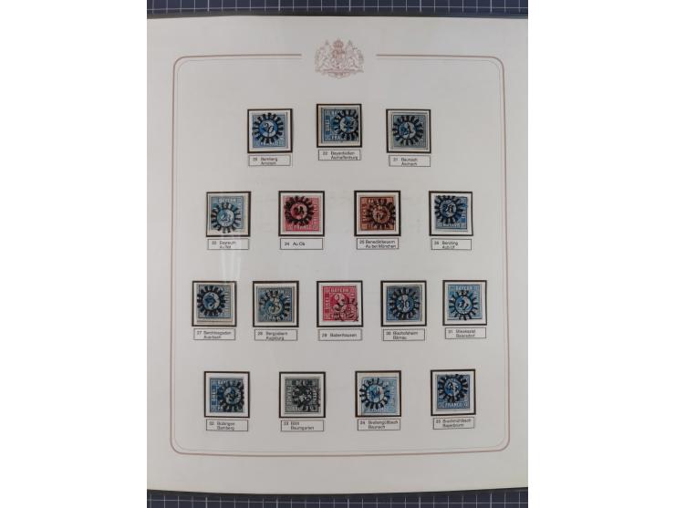 ABENSBERG bis ZWIESEL, 3-bändige Sammlung der geschlossenen Mühlradstempel mit weit über 600 Marken und Briefstücken und rund