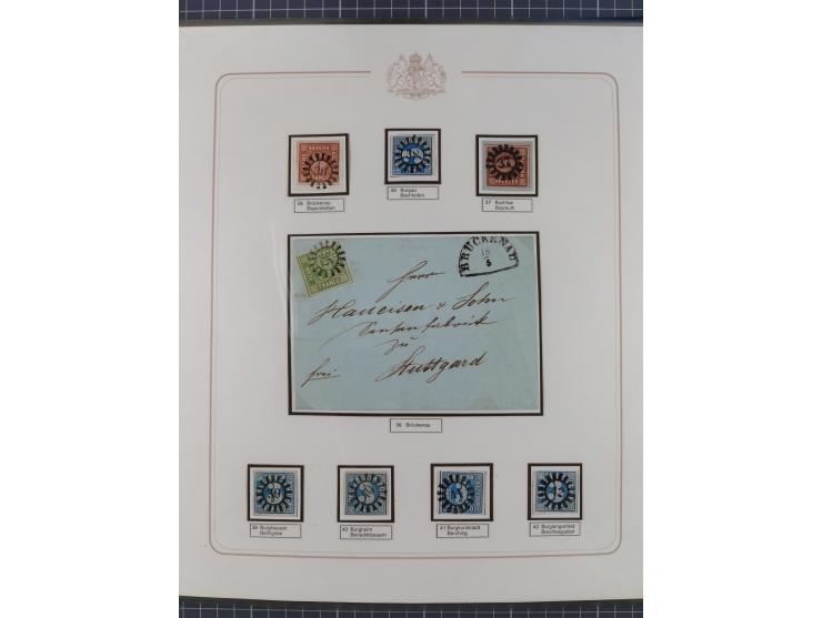 ABENSBERG bis ZWIESEL, 3-bändige Sammlung der geschlossenen Mühlradstempel mit weit über 600 Marken und Briefstücken und rund